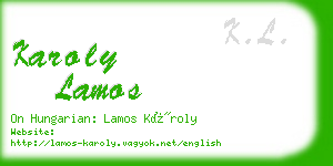 karoly lamos business card